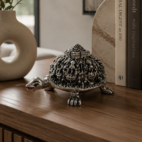 Ashtalakshmi Tortoise silver idol — Diwali gifting piece for home mandir — Belysa Collective