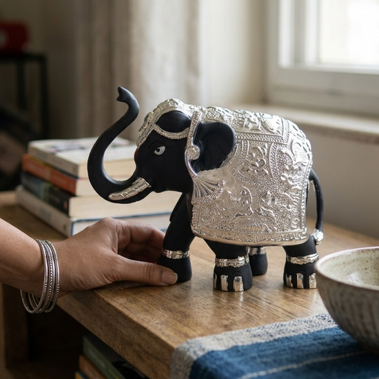 Sacred Elephant Matte Black idol — 3 inch — modern sacred collectible — Belysa Collective